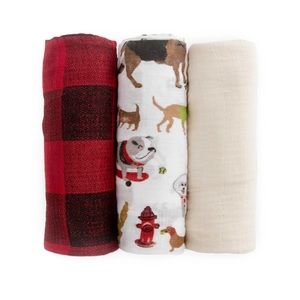 little unicorn 3-Pack Muslin Swaddle Blanket in Woof at Nordstrom